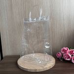 Sacola de Plástico PVC C/Alça Transparente - 24x32x9CM 5 Unidades
