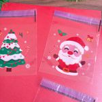 Saquinho Natalino C/ Fechamento Adesivo – 10x10cm, 50 Unidades Sortidas