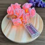 FIO DE LED /10 LUZES AMAR. 2MT UN ROSA DE EVA CORES