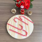 ENFEITE PLASTICO BENGALA NATAL 10UN BRANCA/VERM