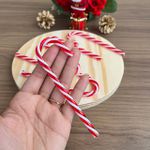 ENFEITE PLASTICO BENGALA NATAL 10UN BRANCA/VERM