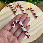 ENFEITE DE NATAL BENGALA 6,5CM PCT. 6UN BRA/VERM