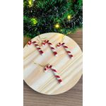 ENFEITE DE NATAL BENGALA 6,5CM PCT. 6UN BRA/VERM