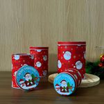 JOGO DE LATAS NATALINA 4PÇS (14X10CM A MAIOR) VERM.