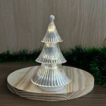 ENFEITE ACRILICO ARVORE DE NATAL 13CM UN LUZ AMARELA C/LIST.TRANSP