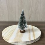 MINI ARVORE DE NATAL 10CM UN NEVADA COM BASE MADEIRA
