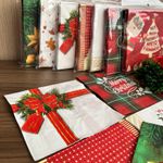 Guardanapo Natalino - Estampa Papai Noel- 33x33CM - 20 Unidades