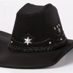 Chapéu Traiado Americano com estrela Preto 