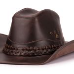 Chapéu Traiado Americano Western Fóssil Coffe