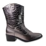Bota Texana Feminina Zarato Chumbo-Metalizado