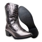 Bota Texana Feminina Zarato Chumbo-Metalizado