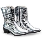 Bota Feminina Texana - Estilo e Conforto - Zarato Prata