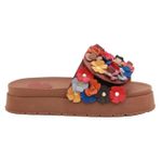 Sandálias Papete Femininas Flores - Marrom