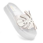 Sandálias Papete Femininas Folha - Conforto E Estilo Branco