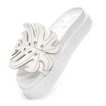 Sandálias Papete Femininas Folha - Conforto E Estilo Branco