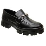 Sapato Mocassim Tratorado Feminino SL Preto