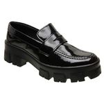Sapato Mocassim Tratorado Feminino SL Preto-Verniz