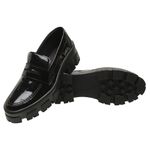Sapato Mocassim Tratorado Feminino SL Preto-Verniz