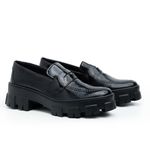 Sapato Mocassim Tratorado Feminino SL Preto-Verniz