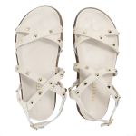 Rasteirinha Feminina Sola Baixa Tiras Trançadas Off-White