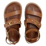 Sandália Papete Feminina Sofia Sola Alta Caramelo