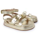Sandália Papete Feminina Sofia Sola Alta Dourado