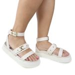 Sandália Papete Feminina Sofia Sola Alta Off-White