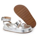 Sandália Papete Feminina Sofia Sola Alta Prata