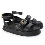 Sandália Papete Feminina Sofia Sola Alta Preto
