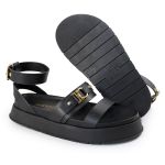 Sandália Papete Feminina Sofia Sola Alta Preto