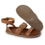 Sandália Papete Feminina Sofia Sola Baixa Caramelo