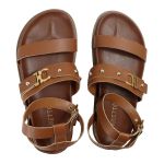 Sandália Papete Feminina Sofia Sola Baixa Caramelo