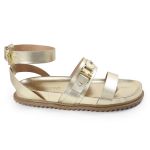 Sandália Papete Feminina Sofia Sola Baixa Dourado