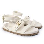 Sandália Papete Feminina Sofia Sola Baixa Off-White