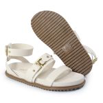 Sandália Papete Feminina Sofia Sola Baixa Off-White