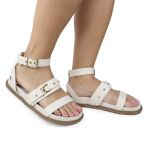 Sandália Papete Feminina Sofia Sola Baixa Off-White