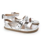 Sandália Papete Feminina Sofia Sola Baixa Prata