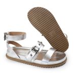 Sandália Papete Feminina Sofia Sola Baixa Prata