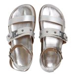 Sandália Papete Feminina Sofia Sola Baixa Prata