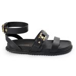 Sandália Papete Feminina Sofia Sola Baixa Preto