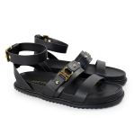 Sandália Papete Feminina Sofia Sola Baixa Preto