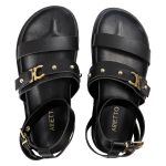 Sandália Papete Feminina Sofia Sola Baixa Preto