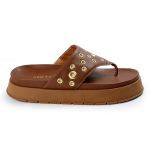 Sandália Papete Feminina de Dedo Marcela Sola Alta Caramelo