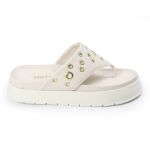 Sandália Papete Feminina de Dedo Marcela Sola Alta Off-White