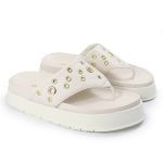 Sandália Papete Feminina de Dedo Marcela Sola Alta Off-White