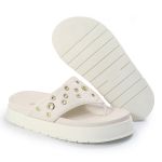 Sandália Papete Feminina de Dedo Marcela Sola Alta Off-White