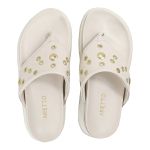 Sandália Papete Feminina de Dedo Marcela Sola Alta Off-White