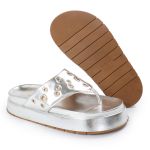 Sandália Papete Feminina de Dedo Marcela Sola Alta Prata