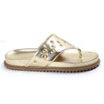 Sandália Papete Feminina de Dedo Marcela Sola Baixa Dourado