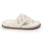 Sandália Papete Feminina de Dedo Marcela Sola Baixa Off-White